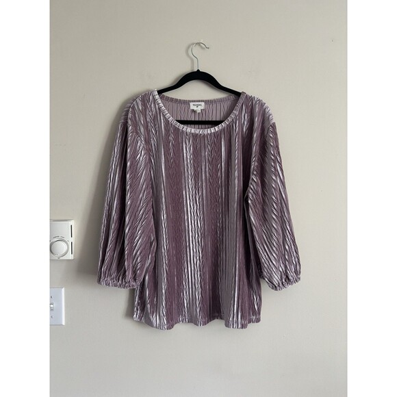 World Market Womens L XL Textured VELVET Tunic Top Boho Festival Lavender Pastel - Picture 1 of 6